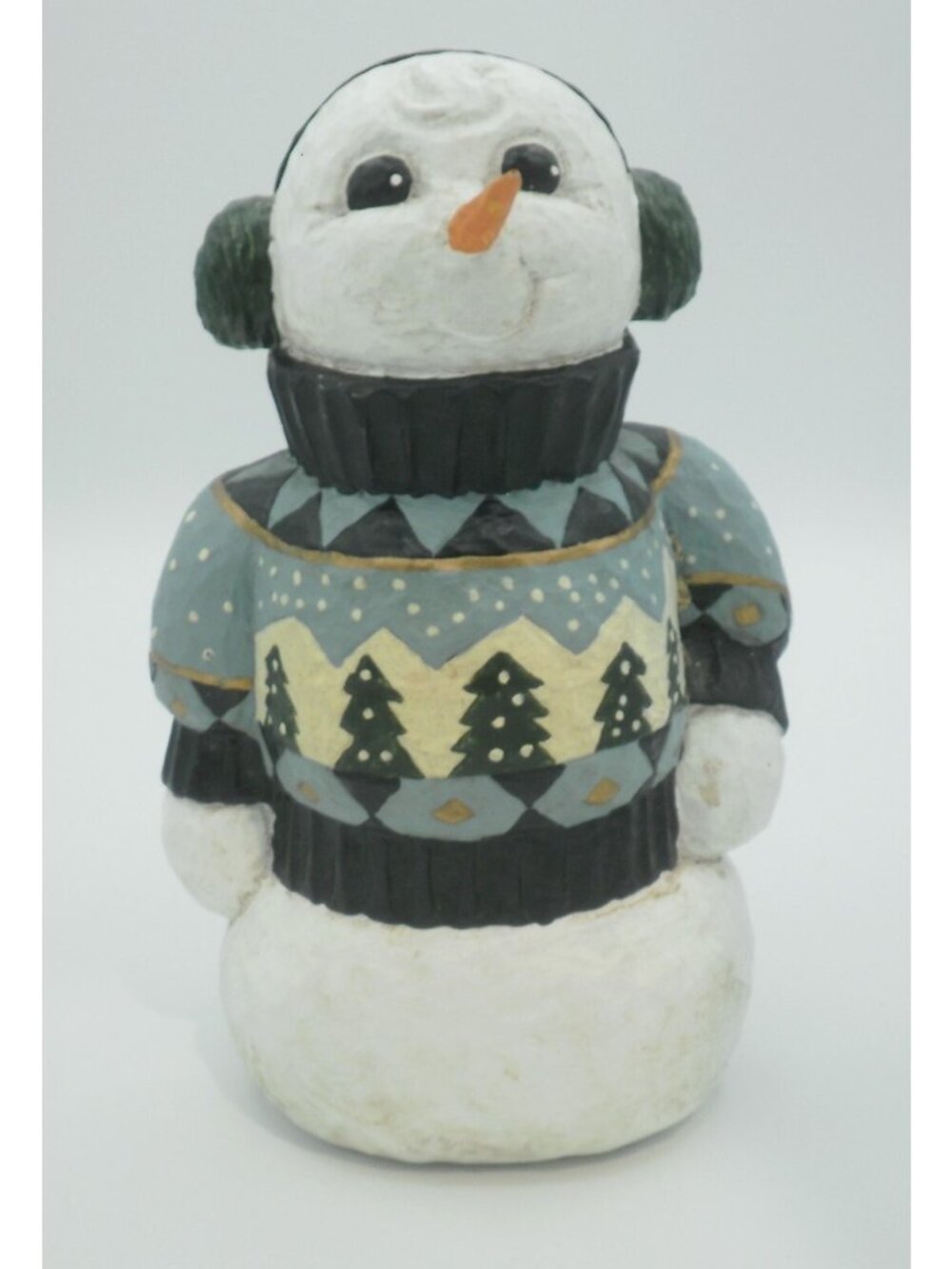 House of Hatten Hand Crafted Snowman Rodney W Leeseberg Signed Folk Art 1999